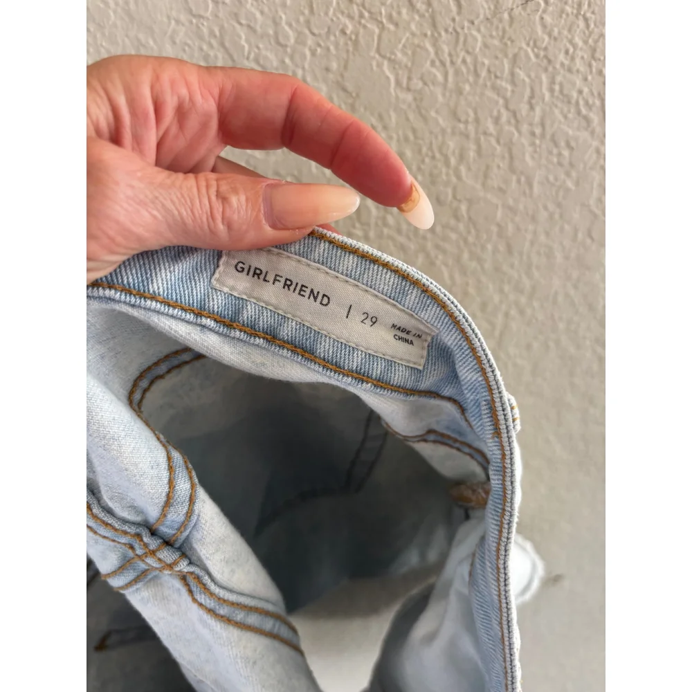 PacSun Bullhead Distressed Denim Shorts Blue Tan Size 29